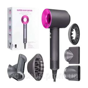 Фен  с 5 разными насадками для сушки и укладки  hair dryer fan