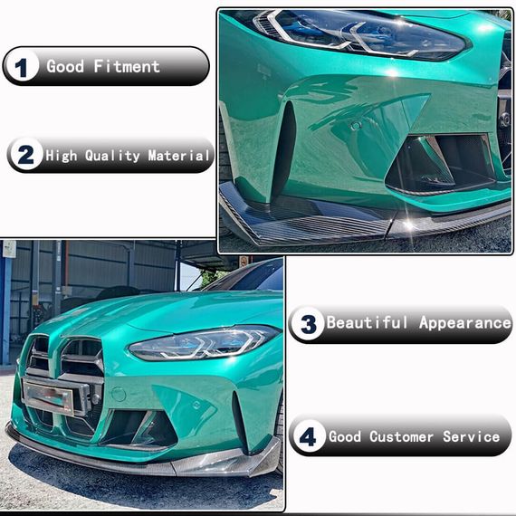 Накладка на передній бампер Lip V6 (для G82/G83, Карбон) для BMW 4 серія G22/23/26 2020- рр | Зображення 2