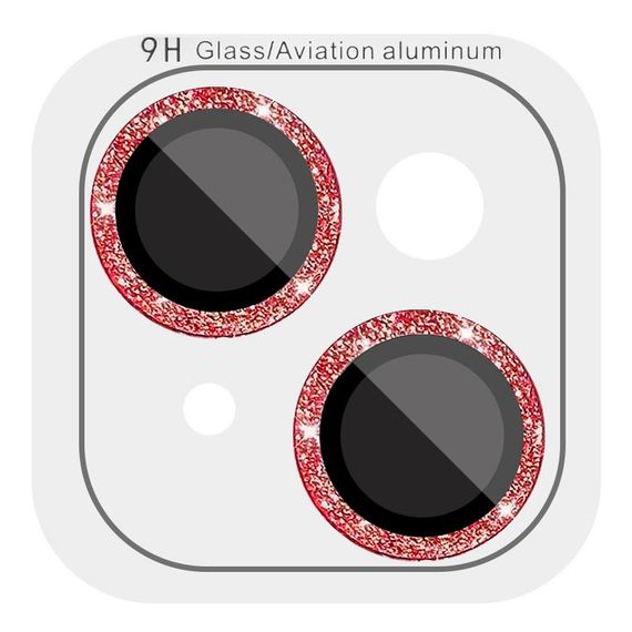 Захисне скло Metal Sparkles на камеру (у упак.) для Apple iPhone 15 (6.1") / 15 Plus (6.7") Червоний / Red | Зображення 6