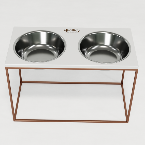 Миски на підставці для дуже великих собак Hollky Base XXL40 (2 × 2,8 л) BXXL40-643240-GLWH | Зображення 3