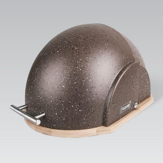 Хлібниця дерев'яна Maestro MR-1678G-BROWN коричнева з пластиковою кришкою