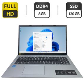 Ультрабук Acer Aspire 1 A115-32 / 15.6" (1920x1080) TN / Intel Celeron N4500 (2 ядра по 1.1 - 2.8 GHz) / 8 GB DDR4 / 120 GB SSD / Intel UHD Graphics / WebCam / Коробка б/у