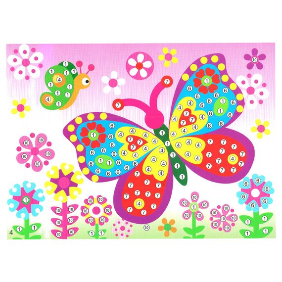 Детская мозаика по номерам "Бабочки" 13-126-9 разноцветные камушки