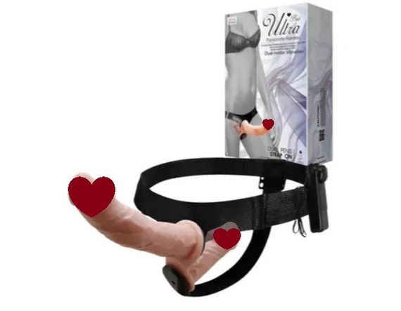 Страпон із вібрацією з 2 вібромоторами ULTRA PASSIONATE HARNESS STRAP-ON, BW-022060 Sex Aura