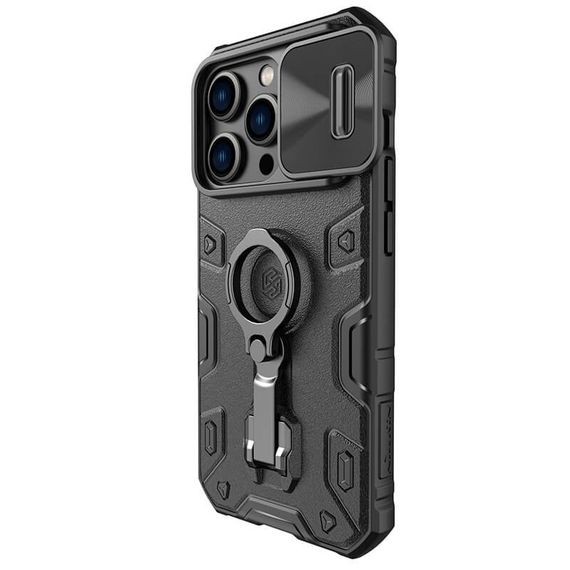 TPU+PC чохол Nillkin CamShield Armor Pro no logo (шторка на камеру) для Apple iPhone 14 Pro (6.1") Чорний | Зображення 2