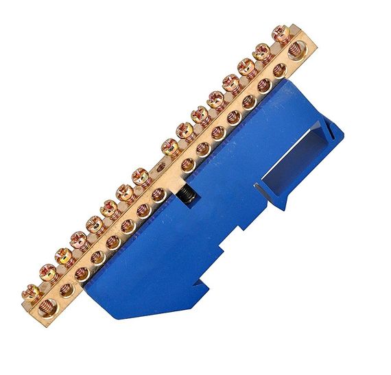 Шина ізольована «N» на DIN-рейку ШЛІ8х12-18 синій Ny95503122