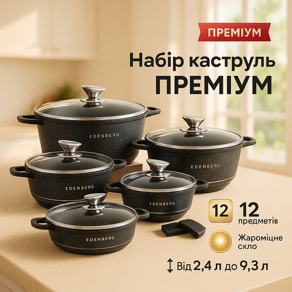 Набір якісних каструль, Набір каструль з антипригарним покриттям, Модні набори посуду BE-53