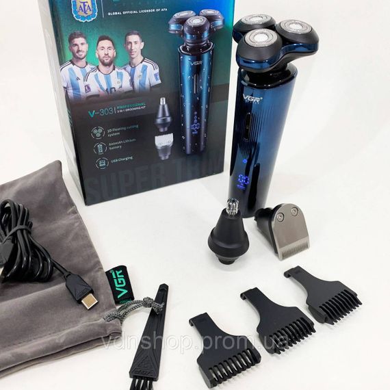 Професійна електробритва з насадками VGR, Професійна бритва з акумулятором, Хороша бритва портативна JN-76 | Зображення 4
