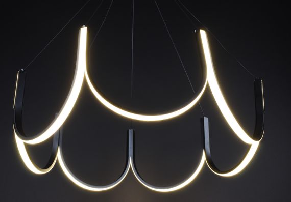 Люстра світлодіодна підвісна LED світильник для квартири на стелю лед 27775 Чорний 50-180х70х70 см. | Зображення 6