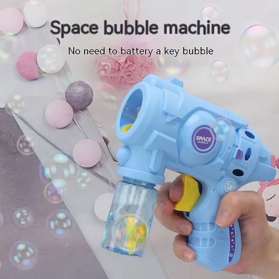 Пістолет з мильними бульбашками Space Bubble Gun (2 pack bottle - 50+50ml) Blue | Зображення 1