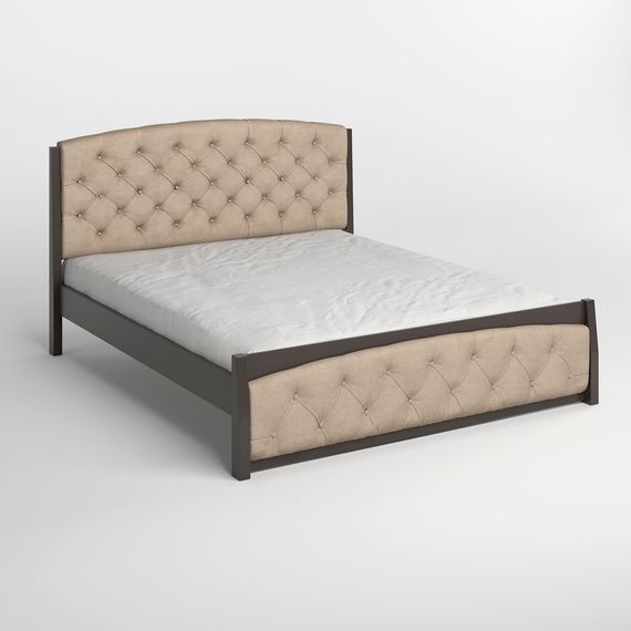 Односпальне дерев&#039;яне ліжко Mebigrand Мехіко Графітовий (RAL9011)/Аляска 23 (Бежевий) 80х200 см (MBG-11999) | Зображення 1