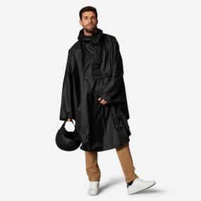 Дощовик-пончо 100 для велоїзди містом чорний - XL/XXL