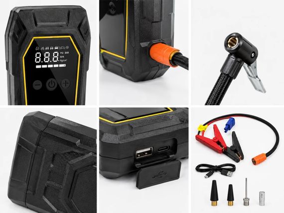 Пускозарядное устройство K5 4000A • Автомобильный Jump Starter 12V с компрессором 150 PSI, Power Bank 16000 мАч и LED-фонарем | Зображення 1