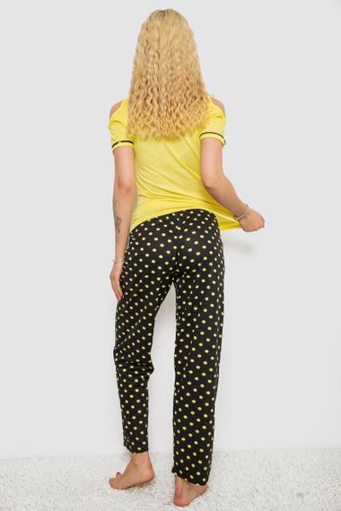 Піжама жіноча з принтом, колір жовтий, 243R2038-A | Зображення 3