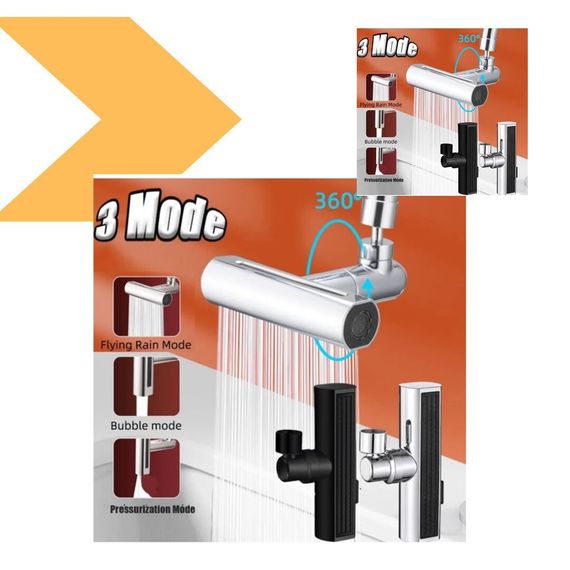 Насадка-змішувач для кухні з водоспадом поворотна XPRO Shower Head (43771-_254) | Зображення 1