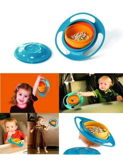 Дитяча тарілка-непроливайка "Universal Gyro Bowl", тарілка непроливайка неваляшка, посуд для дітей | Зображення 2
