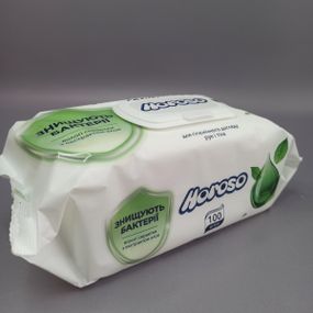 Серветки Horoso вологі, що очищають з антибактеріальним ефектом з екстрактом алое 100 штук