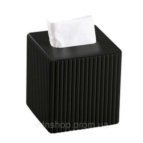 Салфетница из эко кожи квадратная 13х13х14.5 см органайзер для салфеток на стол, Черный HP-3-201B