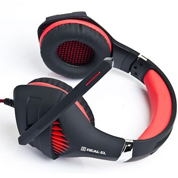 Навушники REAL-EL GDX-7600 Black-Red | Зображення 2