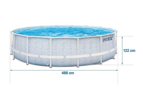 Басейн каркасний 17 в 1 INTEX 26746, 488 х 122 см, біло-синій (DM-26746-17W1) | Зображення 3