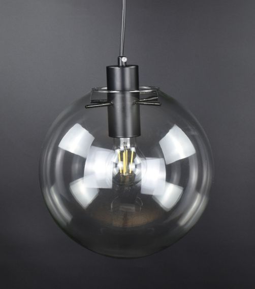 Люстра підвісна на 1 лампочку 26734 Чорний 30-150х25х25 см. | Зображення 6