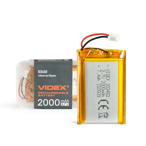 Аккумулятор VIDEX Li-pol VLF-B103450-20 2000 мАч, 1 шт.