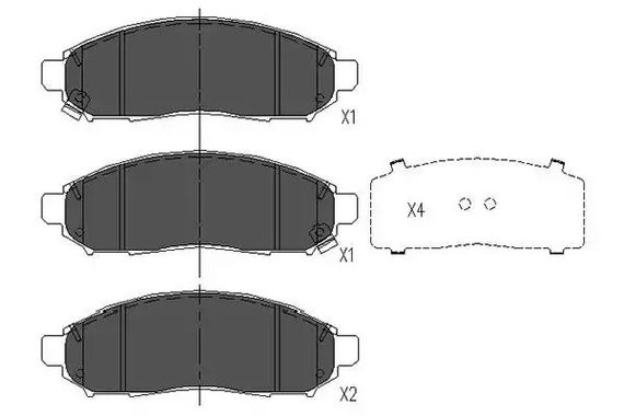 Колодки передні гальмівні Navara/Partfinder/Leaf 05-, KAVO PARTS (KBP6574) | Зображення 1