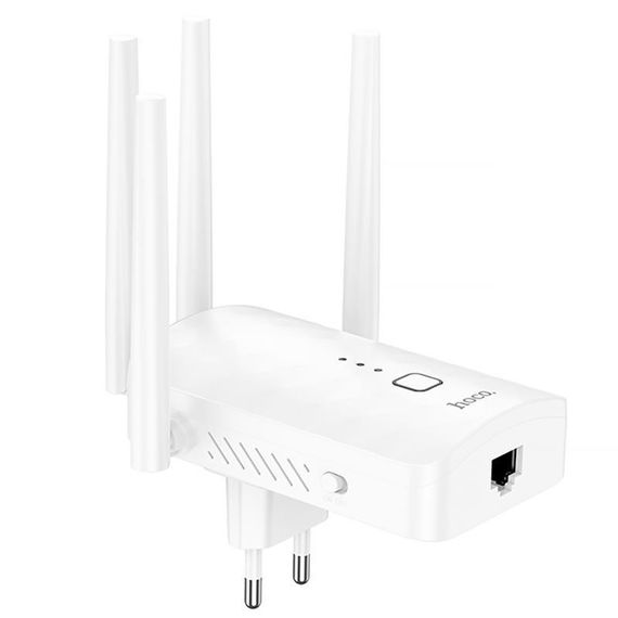 Бездротовий Wi-Fi репитер Hoco HI35 300Mbs 2.4GHz White | Зображення 2