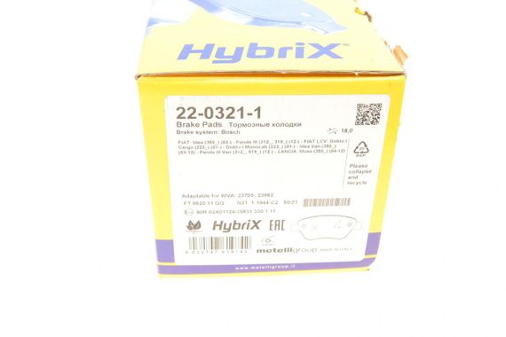 Колодки тормозные передние Fiat Doblo 00- Panda 03- 500 II 07- Lancia Musa 04-12 22-0321-1 | Зображення 6