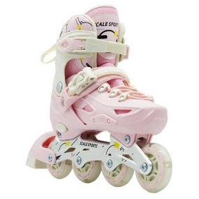 Ролики розсувні дитячі розмір 34-38 Scale Sports Pink LF 605 Рожеві з білим