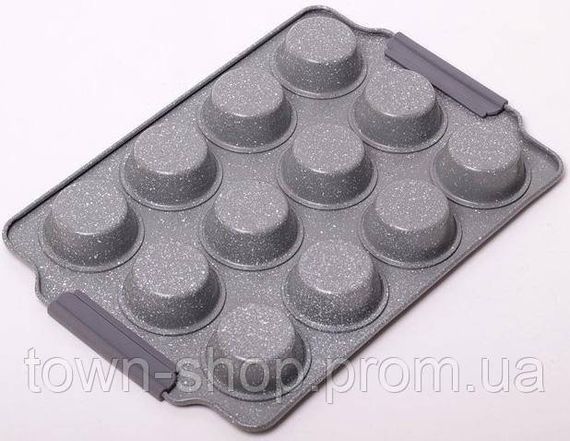 Форма для выпечки кексов Kamille Marble 38х26см, 12 ячеек KM-6039 | Зображення 3
