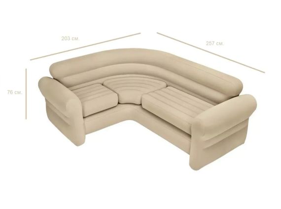 Надувний кутовий диван INTEX 257х203х76 см, (68575) | Зображення 1
