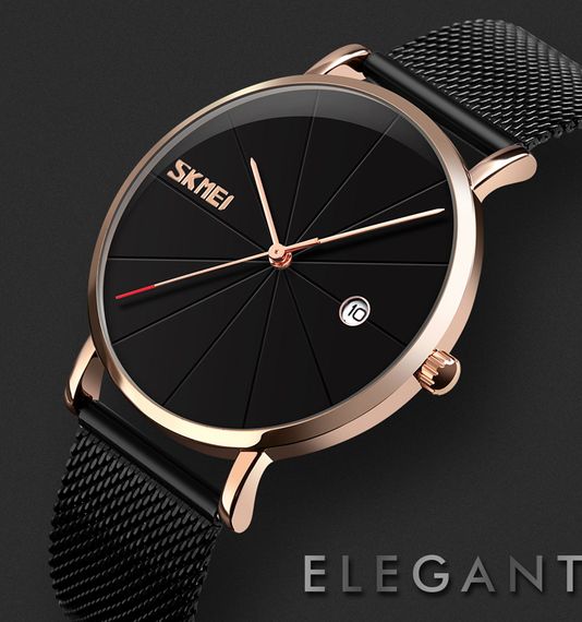 Чоловічий годинник Skmei 9183RGBK Black-Rose Gold | Зображення 2