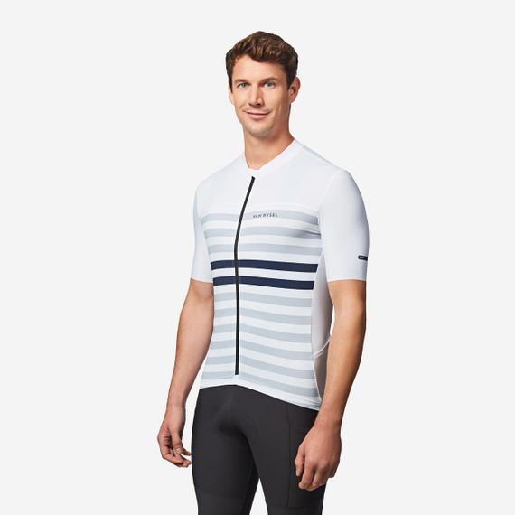 Джерсі чоловіче Endurance 2 для велоспорту біле в смужку - 2XL. | Зображення 1