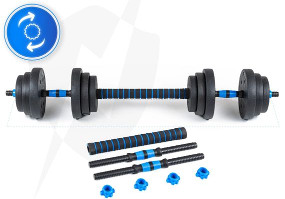 Гантелі розбірні бітумні THUNDER GYM-02 зі з'єднувачем для штанги, 2 x 10 кг (GYM-02) | Зображення 4