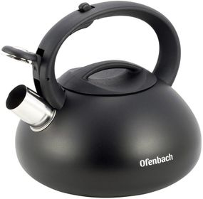 Чайник Ofenbach Happy Kettle 2.5л з нержавіючої сталі зі свистком, чорний матовий