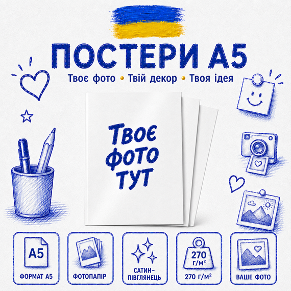 Набір постерів А5 з вашим дизайном - 3 шт | Зображення 1