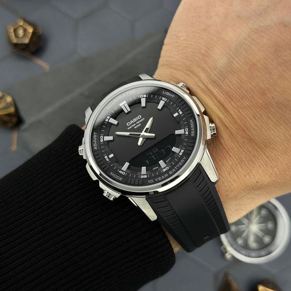 Класичний Чоловічий годинник Casio AMW-880-1A стальний, водонепроникний, Японія | Зображення 5