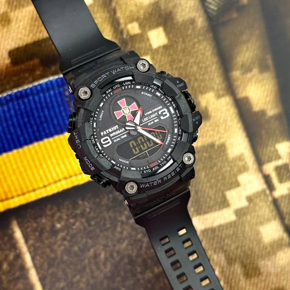 Годинник наручний Patriot 001RDZSU ЗСУ Чорні з червоним + Коробка. | Зображення 2