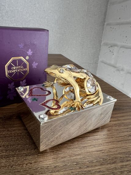 Скринька для ювелірних прикрас зі стразами Кришталева жаба, 6.5 см | Зображення 2