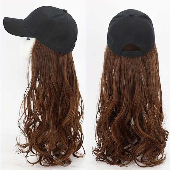 Парик кепка с волнистыми волосами 60 см Шатенка | Зображення 2