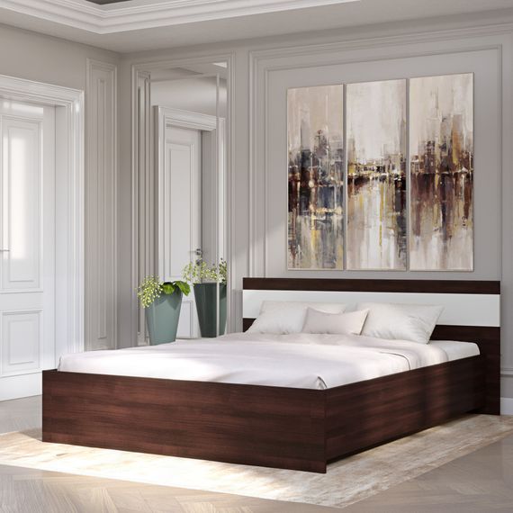 Ліжко двоспальне Еверест Соната-1600 160х200 см венге темний/білий (EVR-2094) | Зображення 1