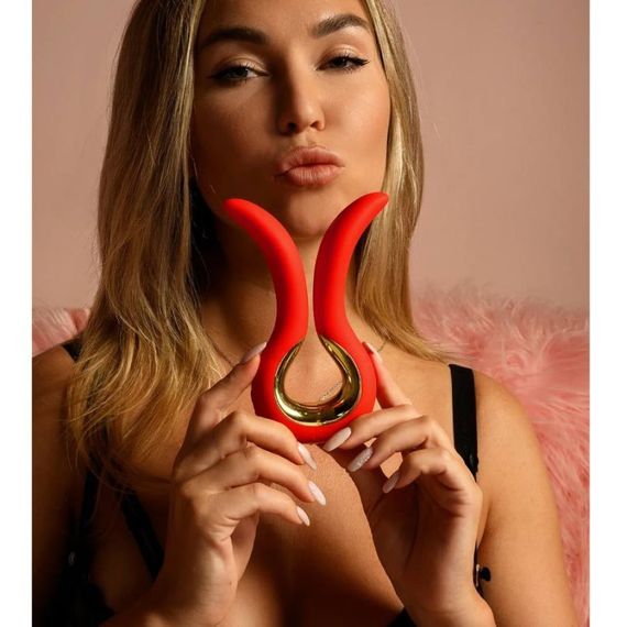 Подвійний універсальний вібратор Gvibe MAXI, червоний Sex Aura | Зображення 4