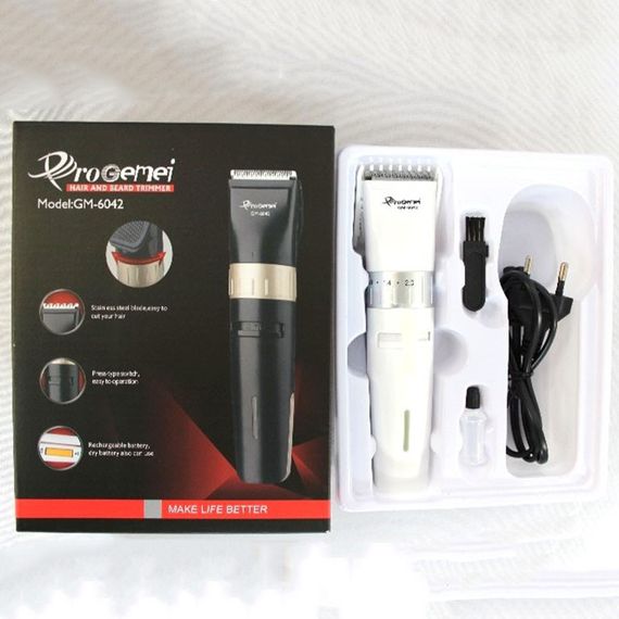 Аккумуляторная машинка для стрижки волос Gemei GM-6042. QO-306 Цвет: белый | Зображення 4