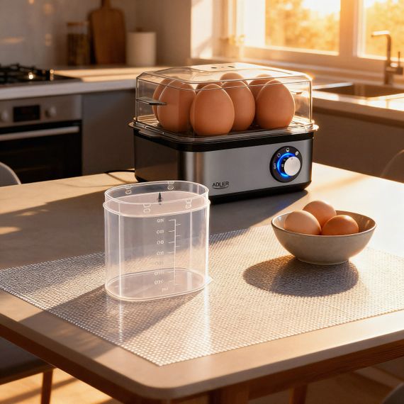 Яйцеварка электрическая Adler AD 4486 Gun Metal на 8 яиц, 800 Вт, автоматическое отключение, звуковой сигнал | Зображення 6