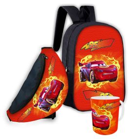 Набір дитячий Тачки Блискавка Маквін рюкзак 36х27см сумка-бананка, кружка з принтом для хлопчика (01597)