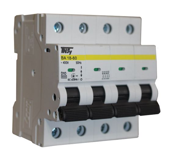 Автоматический выключатель ВА18-60 4Р 10А 6кА х-ка D Ny95504817
