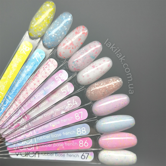 База Valeri French Base №58 (молочна з блакитно-рожево-білою поталлю) 6мл | Зображення 1