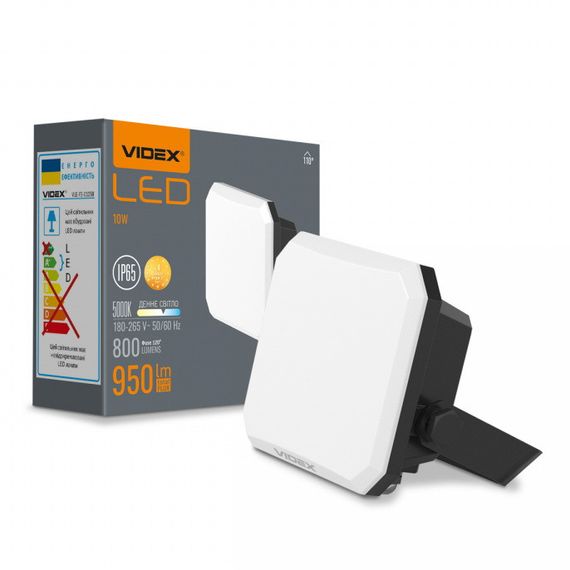 Світлодіодний прожектор VIDEX F3 10W 5000K 220V Black (VLE-F3-0105B) | Зображення 3