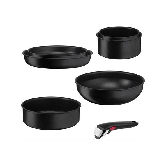 Набір посуду Tefal Ingenio Black Stone змінна ручка 7 предметів (L3998702) | Зображення 1
